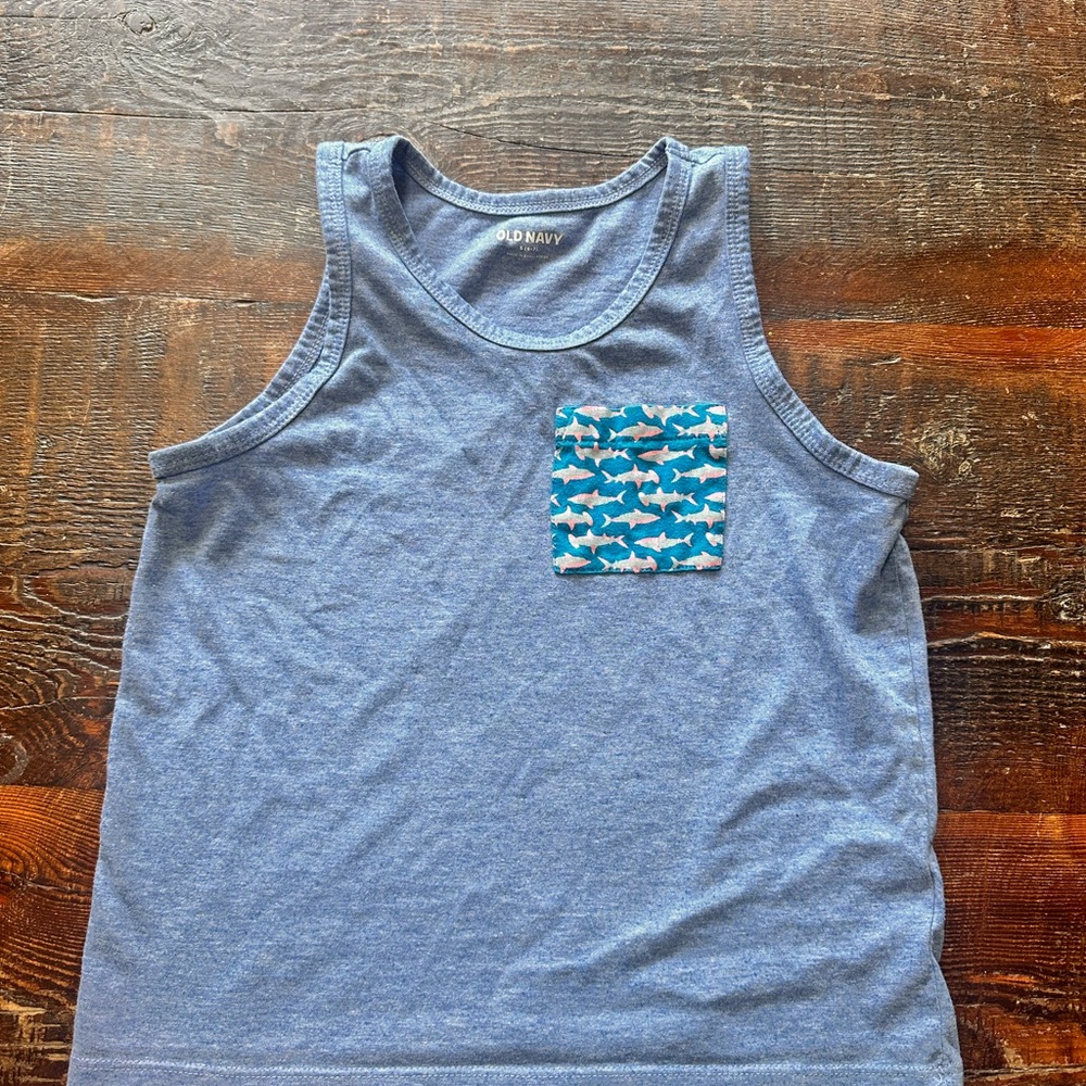 Old Navy Kids Tank Top with Shark Print Pocket